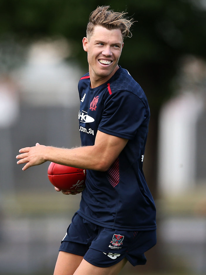 AFL 2015 Training - Melbourne 301115 MELBOURNE, AUSTRALIA - NOVEMBER 30: Jake Melksham of the Demons in action during the Melbourne Demons training session at Gosch's Paddock, Melbourne on November 30, 2015. (Photo: Adam Trafford/AFL Media)